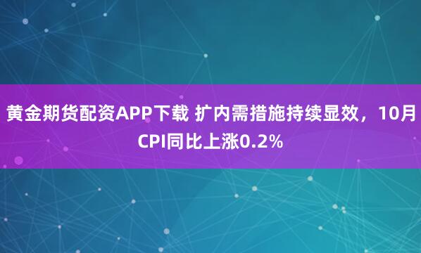 黄金期货配资APP下载 扩内需措施持续显效，10月CPI同比上涨0.2%